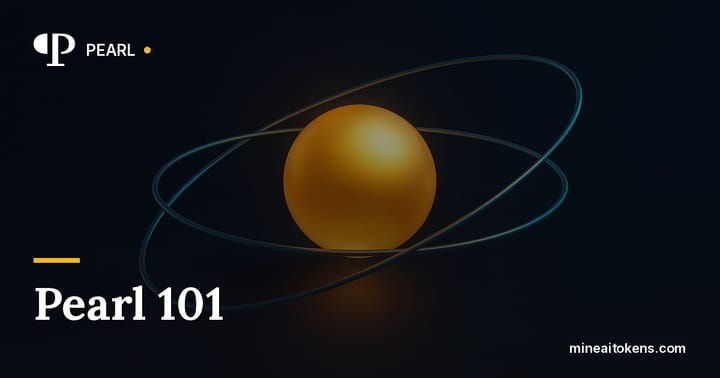 Abstract gold pearl with orbit rings